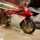Carl Haas' 2000 MV August F4 750 out of the crate, and waiting for someone to ride her home.